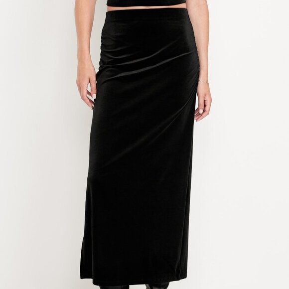 Velvet Maxi Skirt - Picture 1 of 5